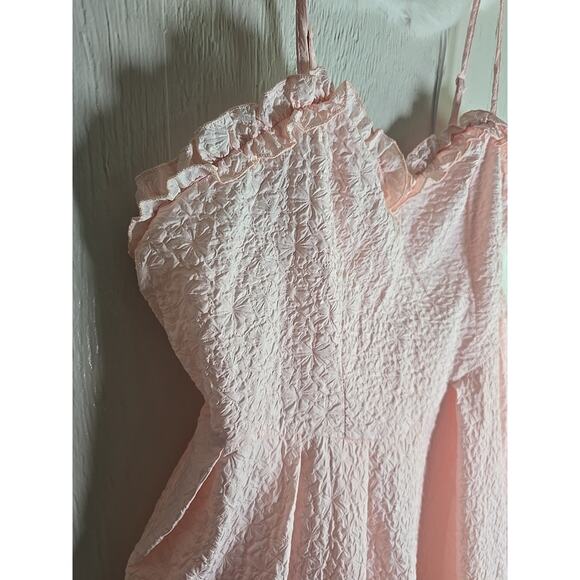 NWOT Babydoll Summer Sweetheart Neckline Peach A Line Dress Womens Plus 3x - Picture 6 of 9
